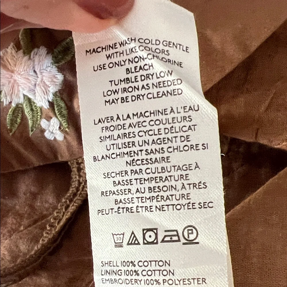 Free People Brown Floral bustier Crop Top sz M - Picture 9 of 10